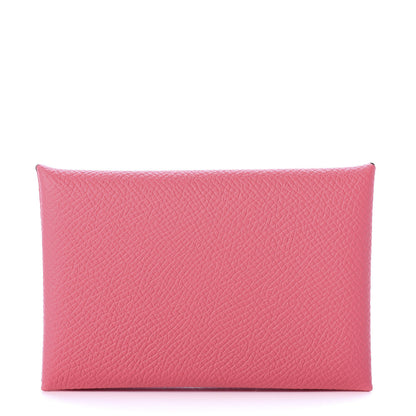 Hermes Epsom Calvi Card Case Rose Azalee 1 of 5