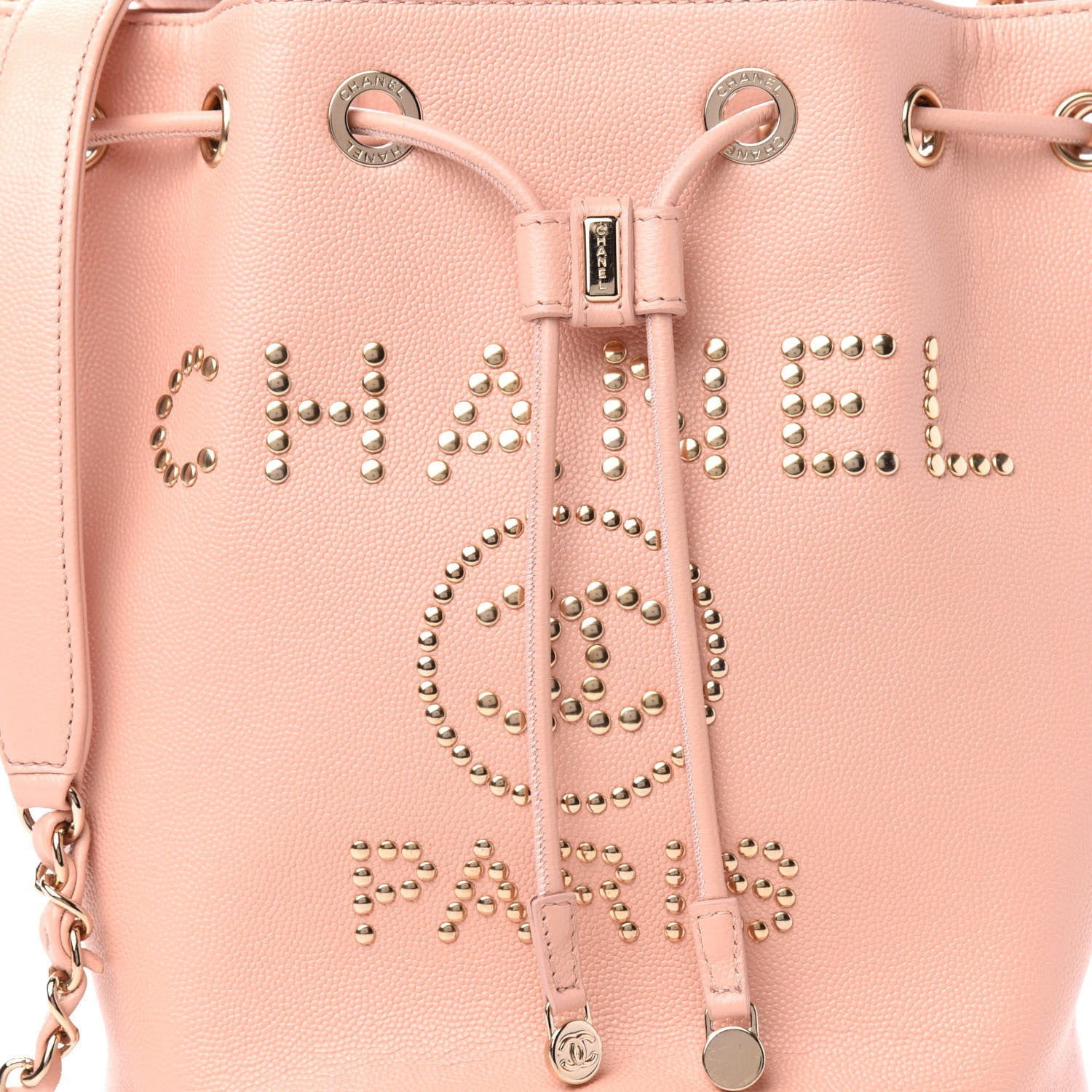 Chanel Caviar Deauville Drawstring Bucket Bag Light Pink 10 of 10