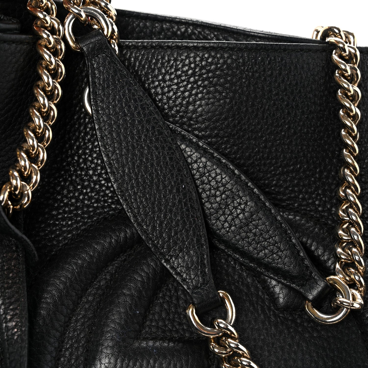 Gucci Pebbled Calfskin Medium Soho Chain Shoulder Bag Black 14 of 15