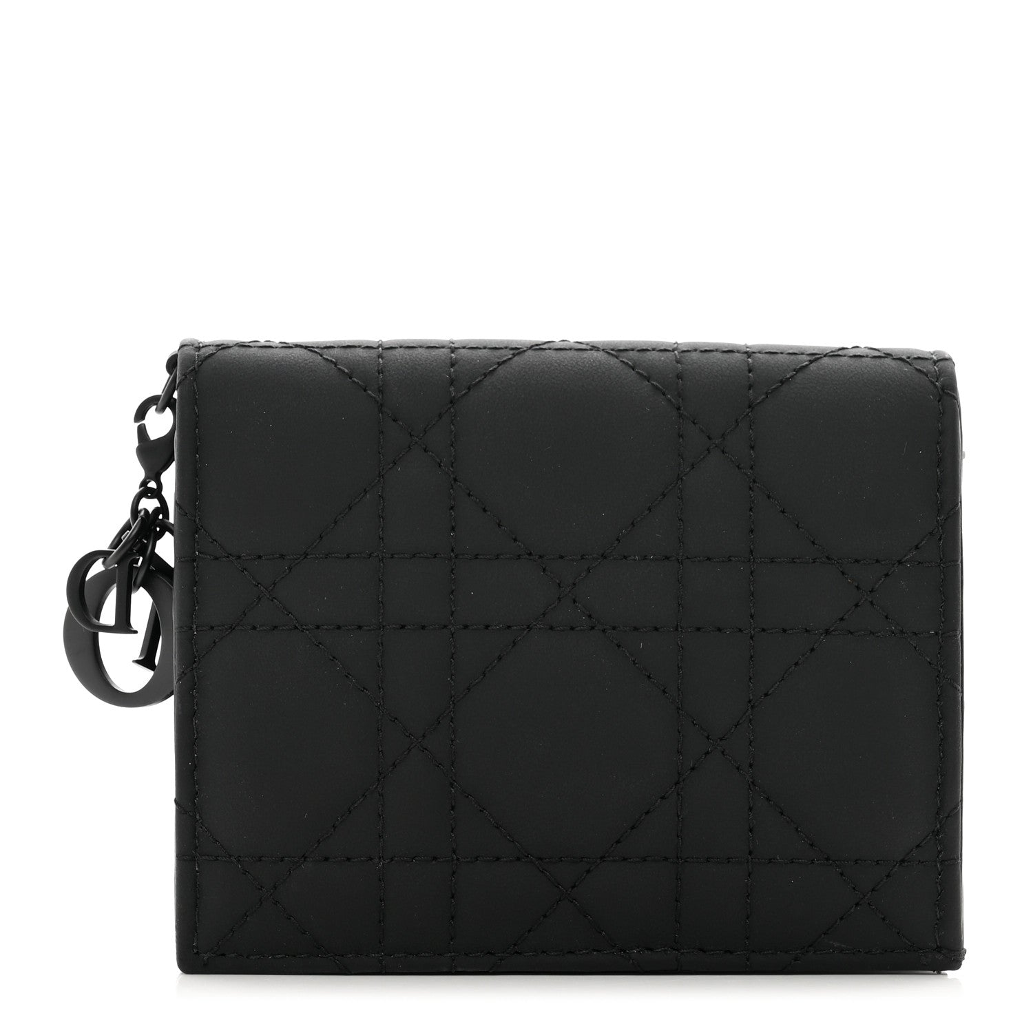 Christian Dior Ultra Matte Calfskin Small Lady Dior Flap Card Holder Black 1 of 7