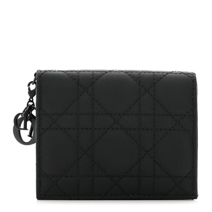 Christian Dior Ultra Matte Calfskin Small Lady Dior Flap Card Holder Black 1 of 7