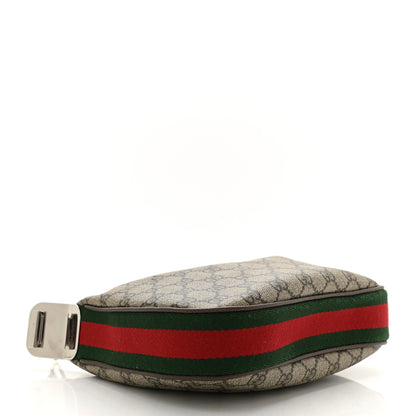 Gucci GG Supreme Monogram Textured Calfskin Web Small Attache Shoulder Bag Beige Ebony New Acero 4 of 11