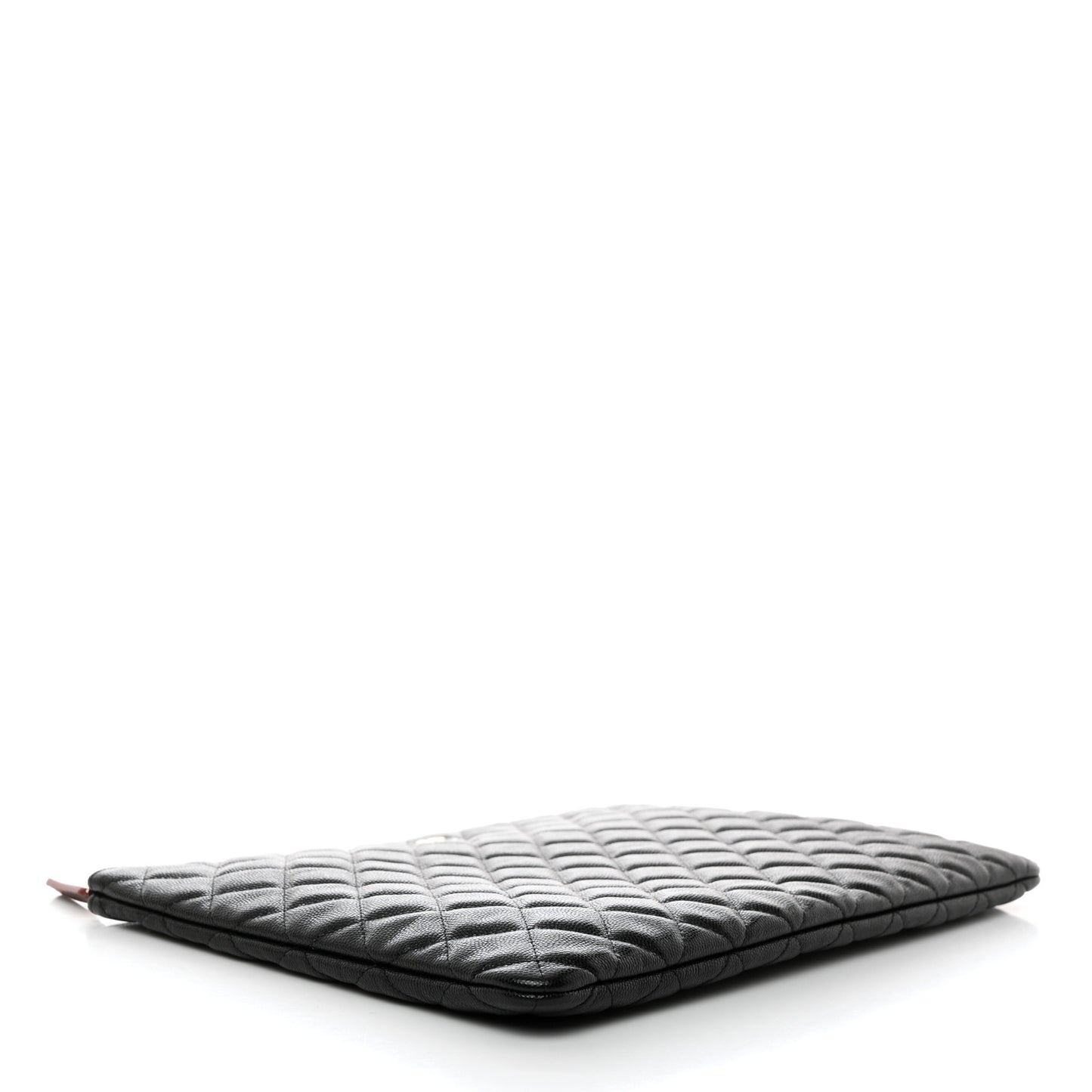 Caviar Quilted Large Cosmetic Case Black