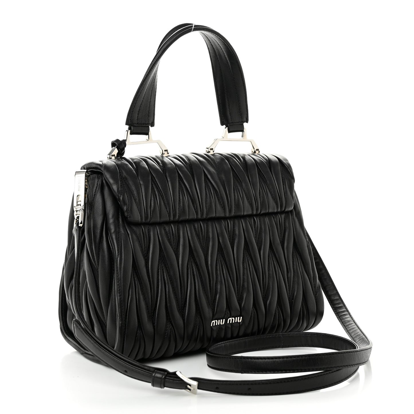 Nappa Matelasse Top Handle Tote Black