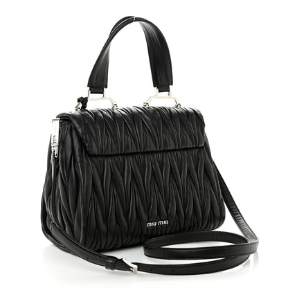 Miu Miu Nappa Matelasse Top Handle Tote Black 3 of 9