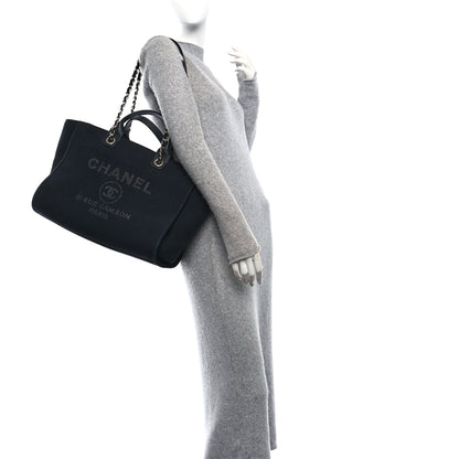 Chanel Mixed Fibers Medium Deauville Tote Black 2 of 13