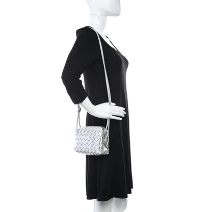 Bottega Veneta Metallic Nappa Intrecciato Mini Looping Crossbody Silver 2 of 10