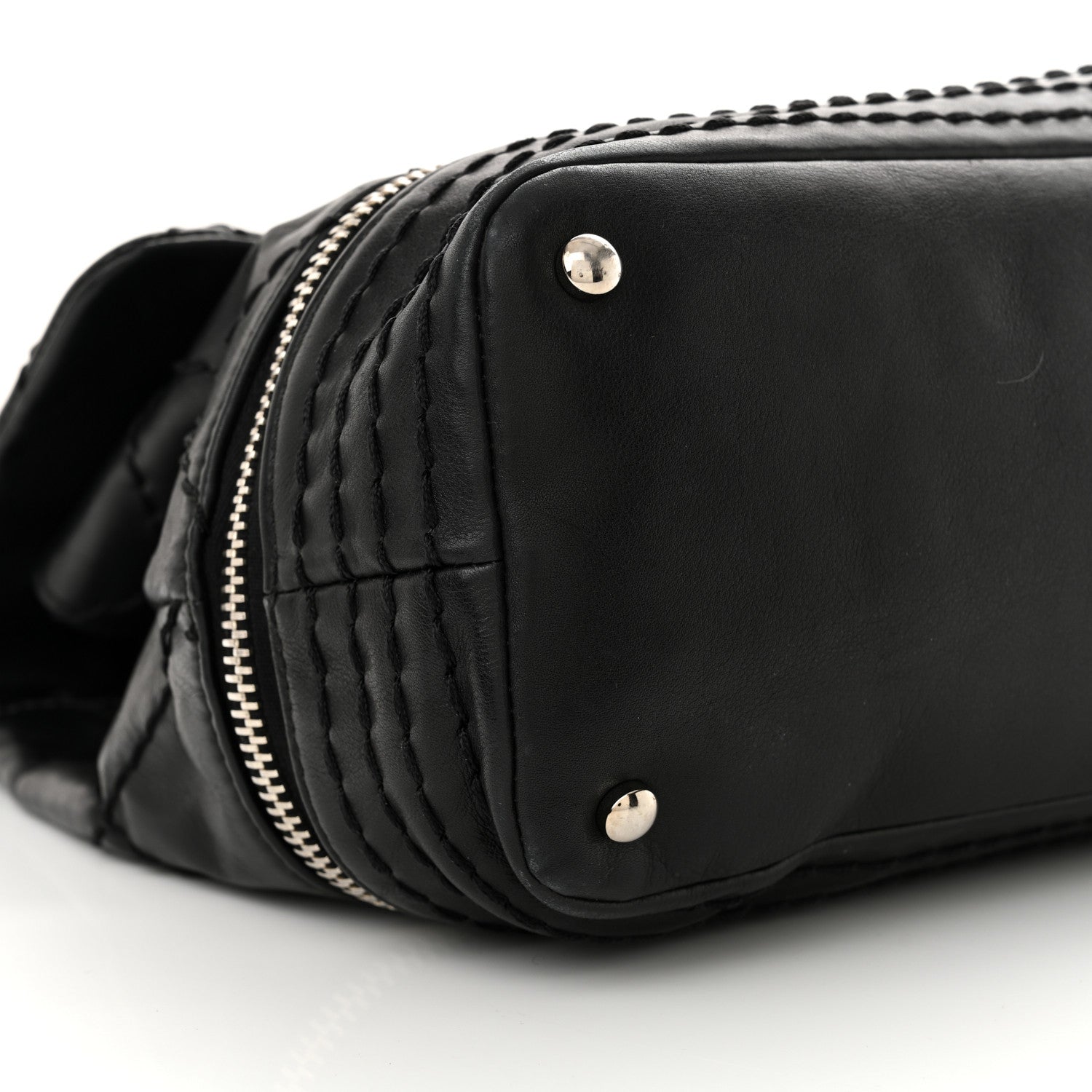 Chanel Calfskin Stitched Large Expandable Flap Bag Black 9 of 11