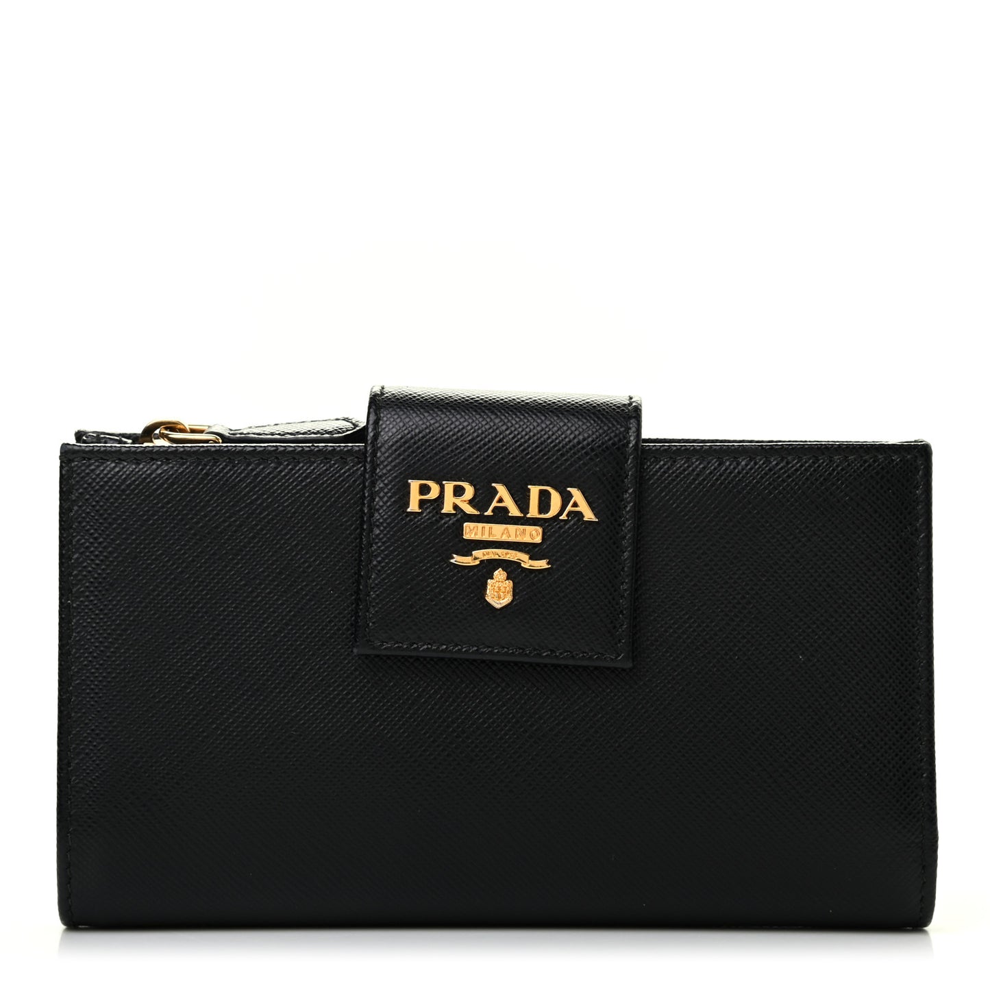 Saffiano Metal Tab Wallet Black