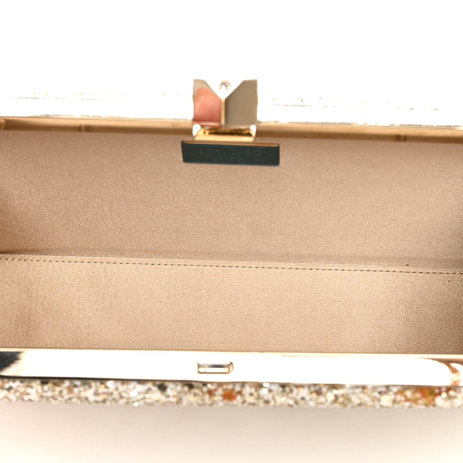 Jimmy Choo Coarse Glitter Celeste Clutch Moon Sand 5 of 11