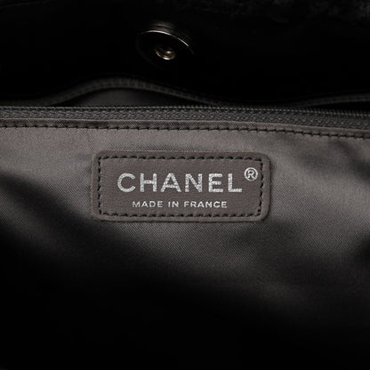 Chanel Vinyl Quilted Funny Tweed Tote Black 6 of 12