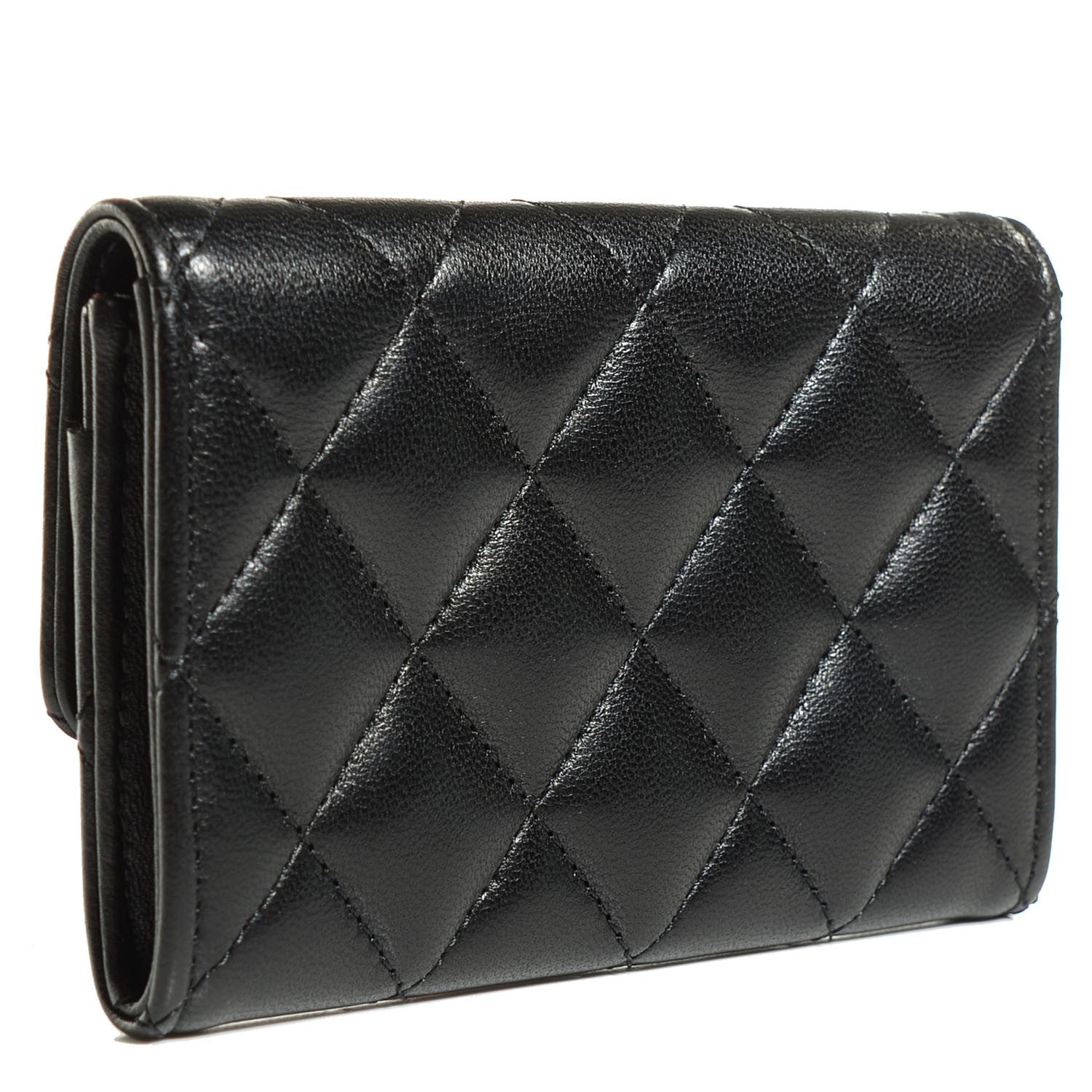 Chanel Lambskin Quilted Flap Card Holder Black 3 of 9