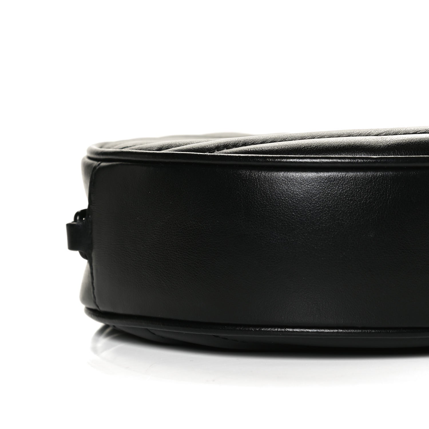 Saint Laurent Calfskin Matelasse Chevron Round Vinyle Camera Bag Black 9 of 13