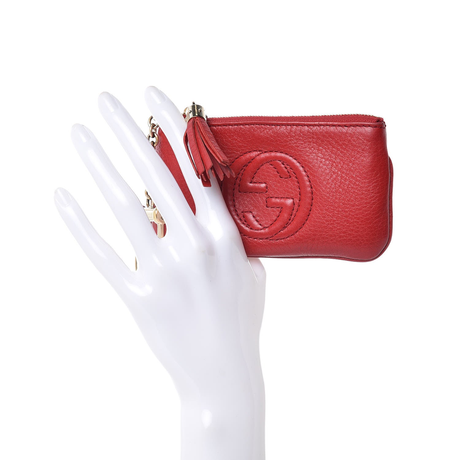 Gucci Pebbled Calfskin Soho Key Case Red 2 of 8