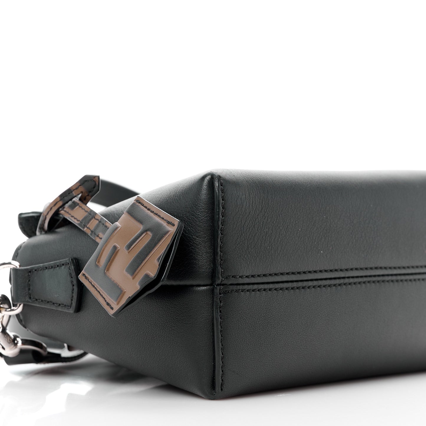 Vitello Dolce Bi-Color FF 1974 Embossed Mini By The Way Boston Bag Black Maya