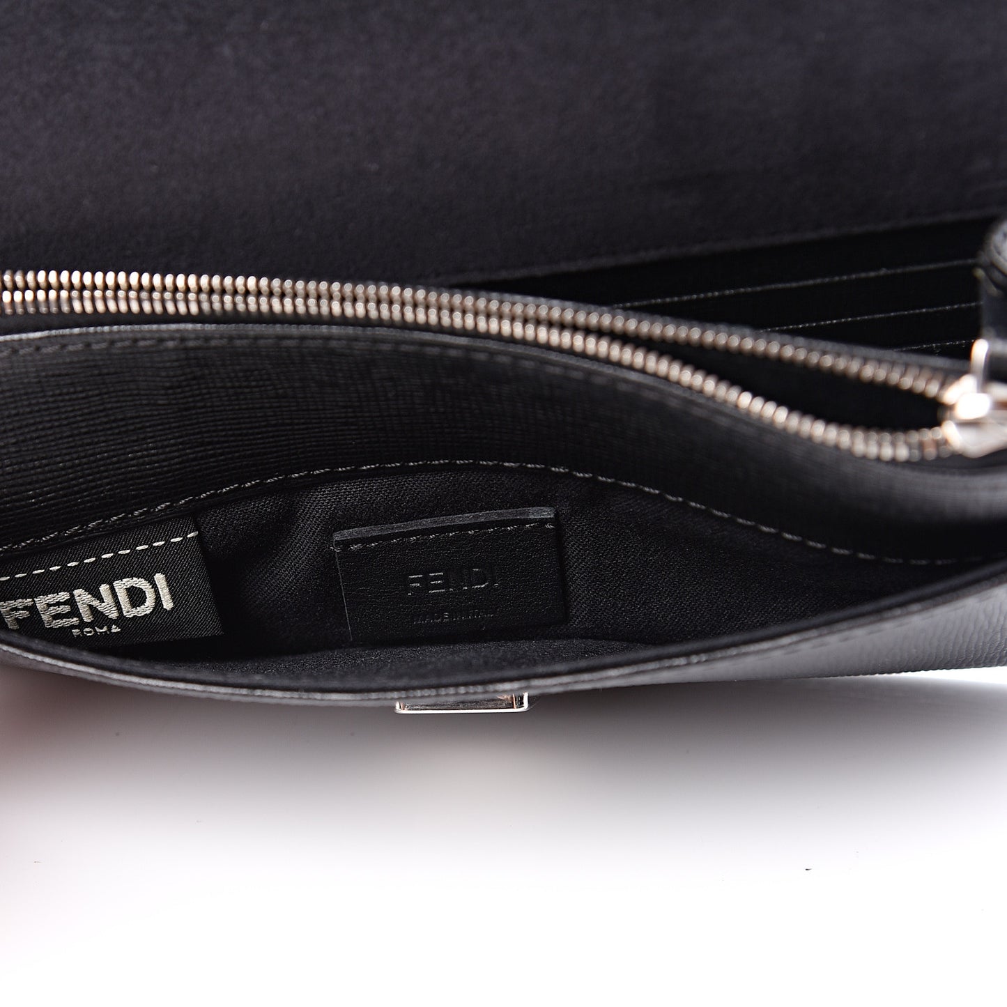 Vitello Elite Mink Fur Studded Karlito Tube Wallet on Chain Black