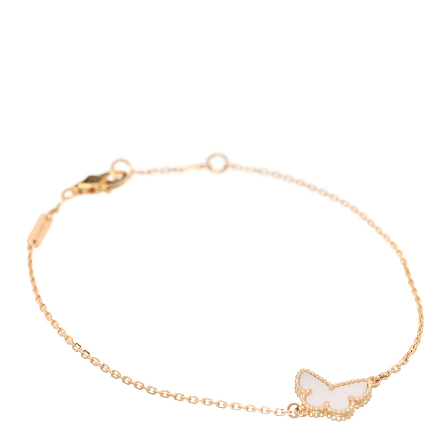 Van Cleef & Arpels 18K Yellow Gold Mother of Pearl Sweet Alhambra Butterfly Bracelet 1 of 4