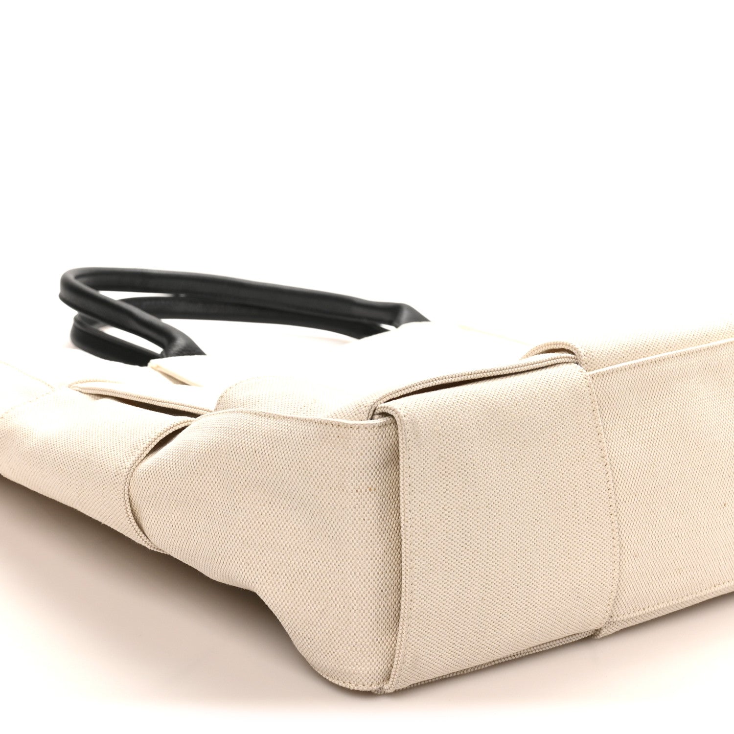 Bottega Veneta Canvas Maxi Intrecciato Large Arco Tote Beige Black 9 of 11