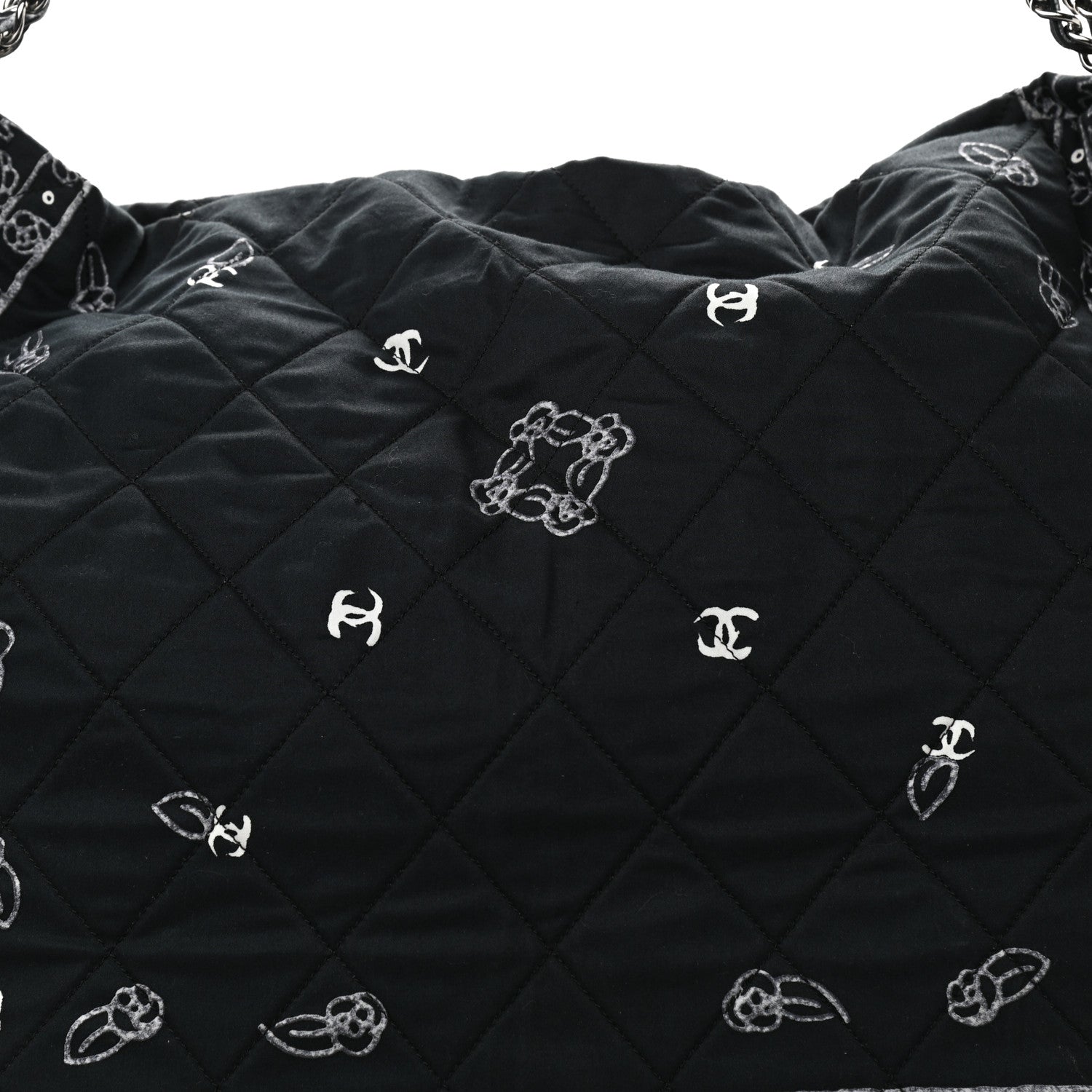Chanel Cotton Quilted XXL Bandana Shopping Tote Blue 12 of 12
