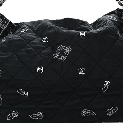 Chanel Cotton Quilted XXL Bandana Shopping Tote Blue 12 of 12