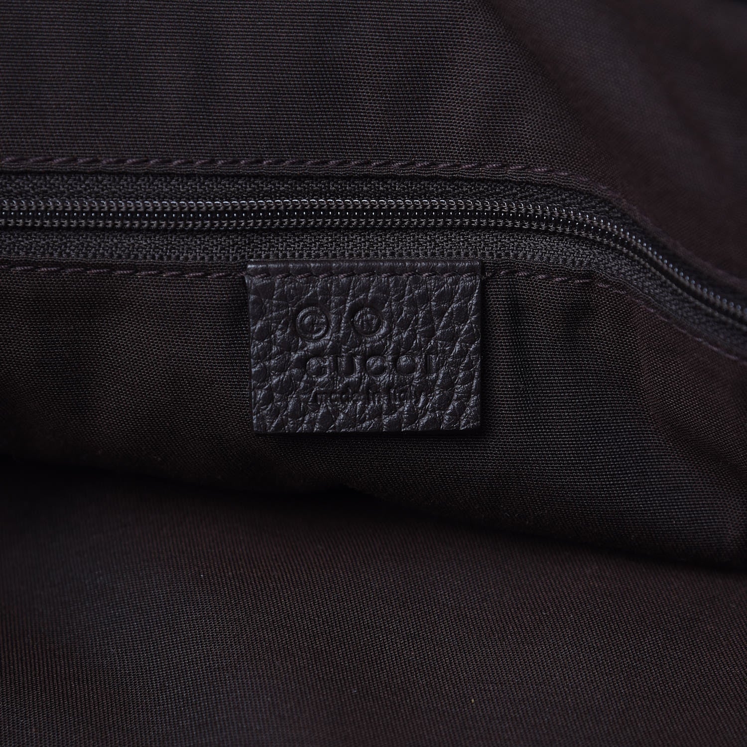 Gucci Pebbled Calfskin Medium Bamboo Bar Tote Dark Brown 5 of 9