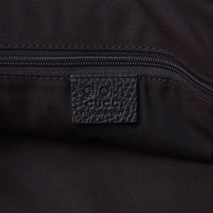 Gucci Pebbled Calfskin Medium Bamboo Bar Tote Dark Brown 5 of 9