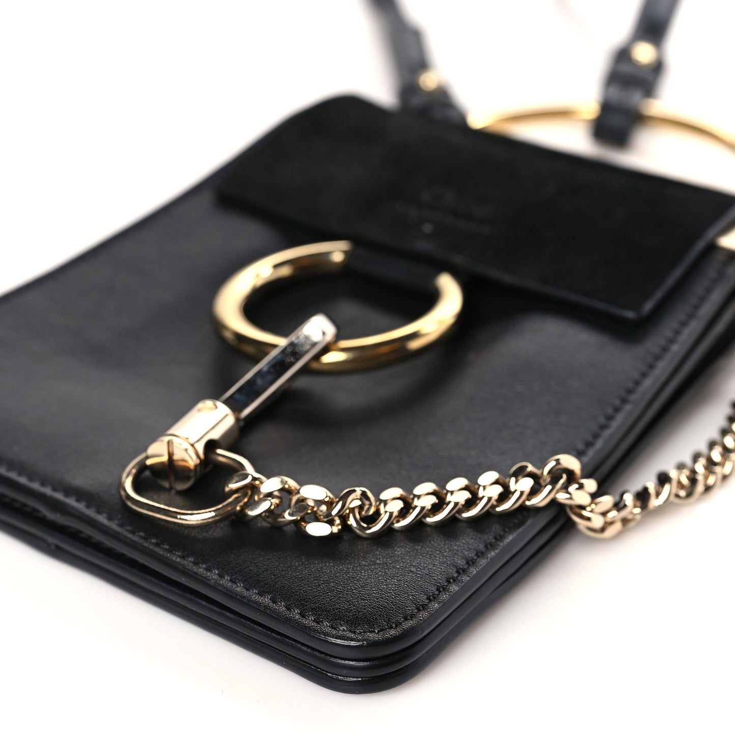 Suede Calfskin Mini Faye Bracelet Bag Black