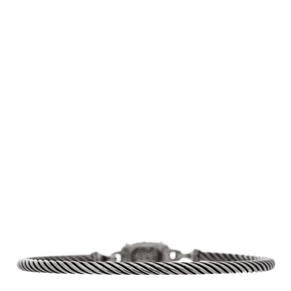 David Yurman Sterling Silver Diamond 3mm Petite Wheaton Bracelet 2 of 3