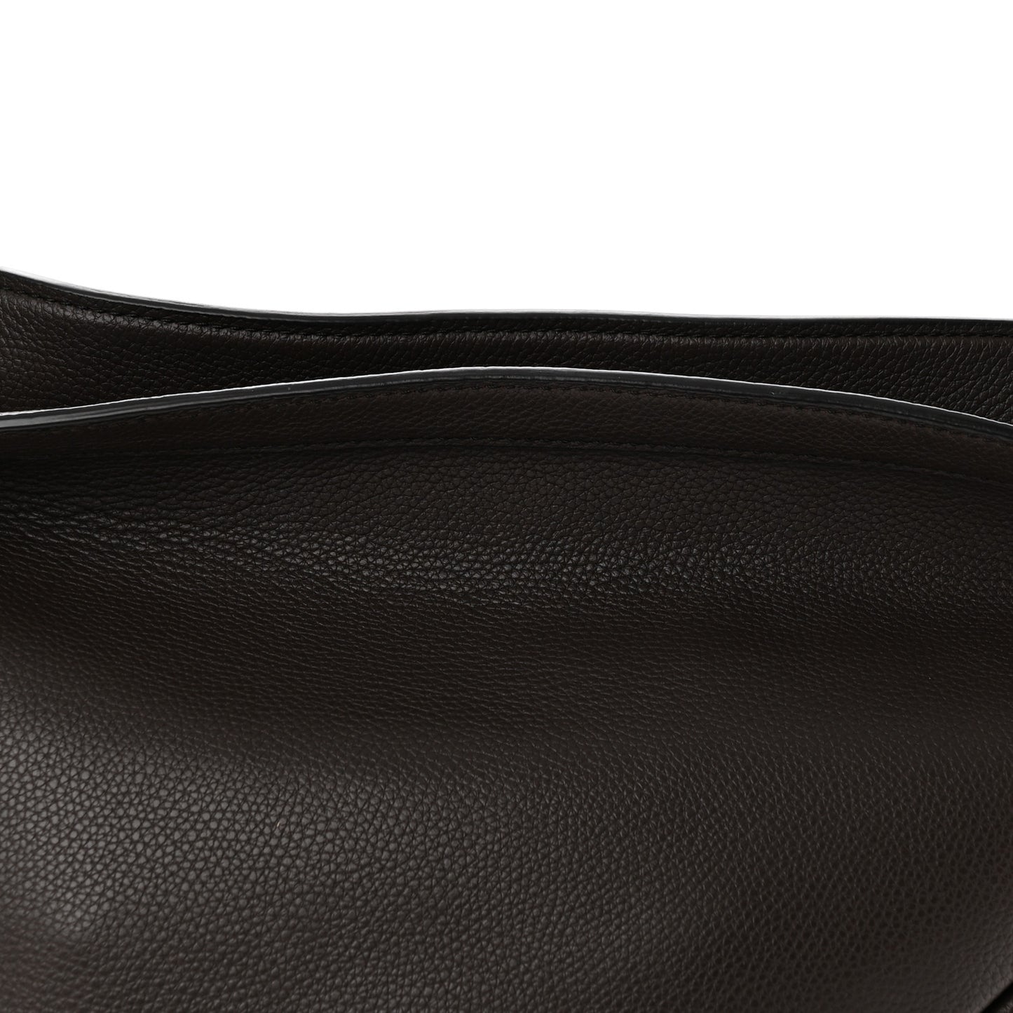 Grained Calfskin Large Slouchy Banana Bag Brunette