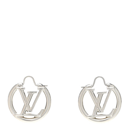 Louis Vuitton Palladium Small Louise Hoop Earrings Silver 1 of 4