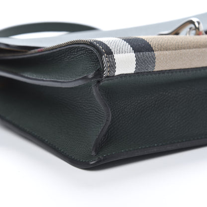 Burberry Derby Calfskin House Check Small Macken Crossbody Bag Dark Bottle Green 10 of 11