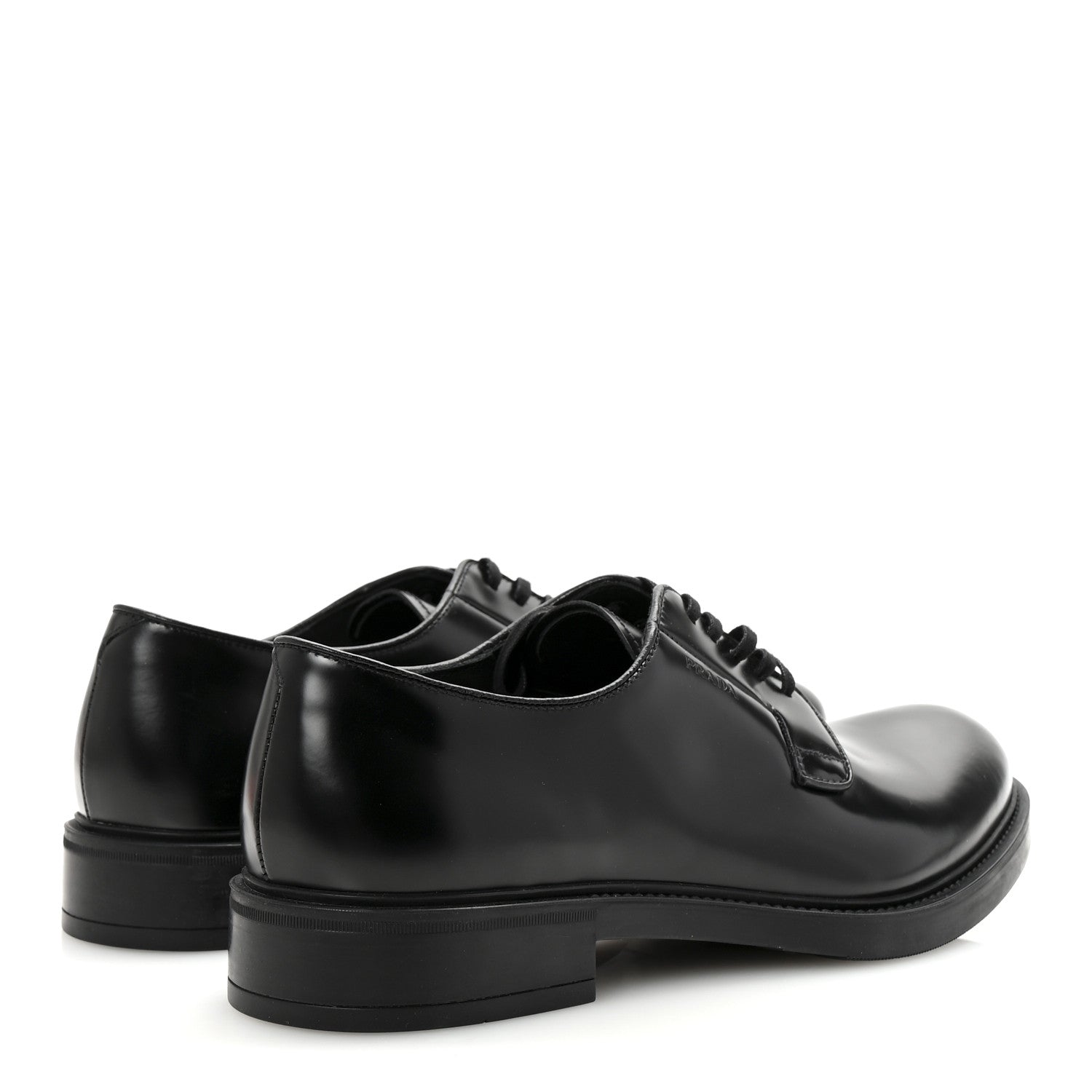 Prada Spazzolato Mens Derby Loafers 8 Black 5 of 9