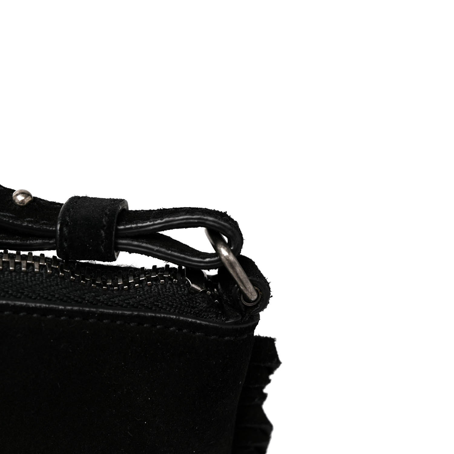 Saint Laurent Suede Calfskin Small Fringe Crossbody Bag Black 11 of 12