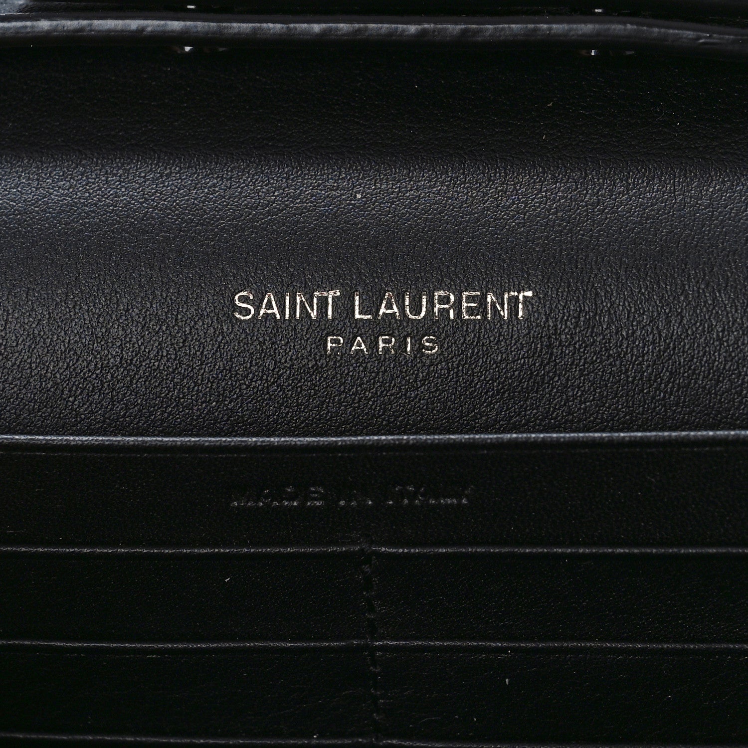 Saint Laurent Grain De Poudre Medium Classic Monogram Multicolor Graphic Print Chain Wallet Black 7 of 9