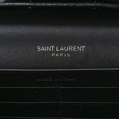 Saint Laurent Grain De Poudre Medium Classic Monogram Multicolor Graphic Print Chain Wallet Black 7 of 9