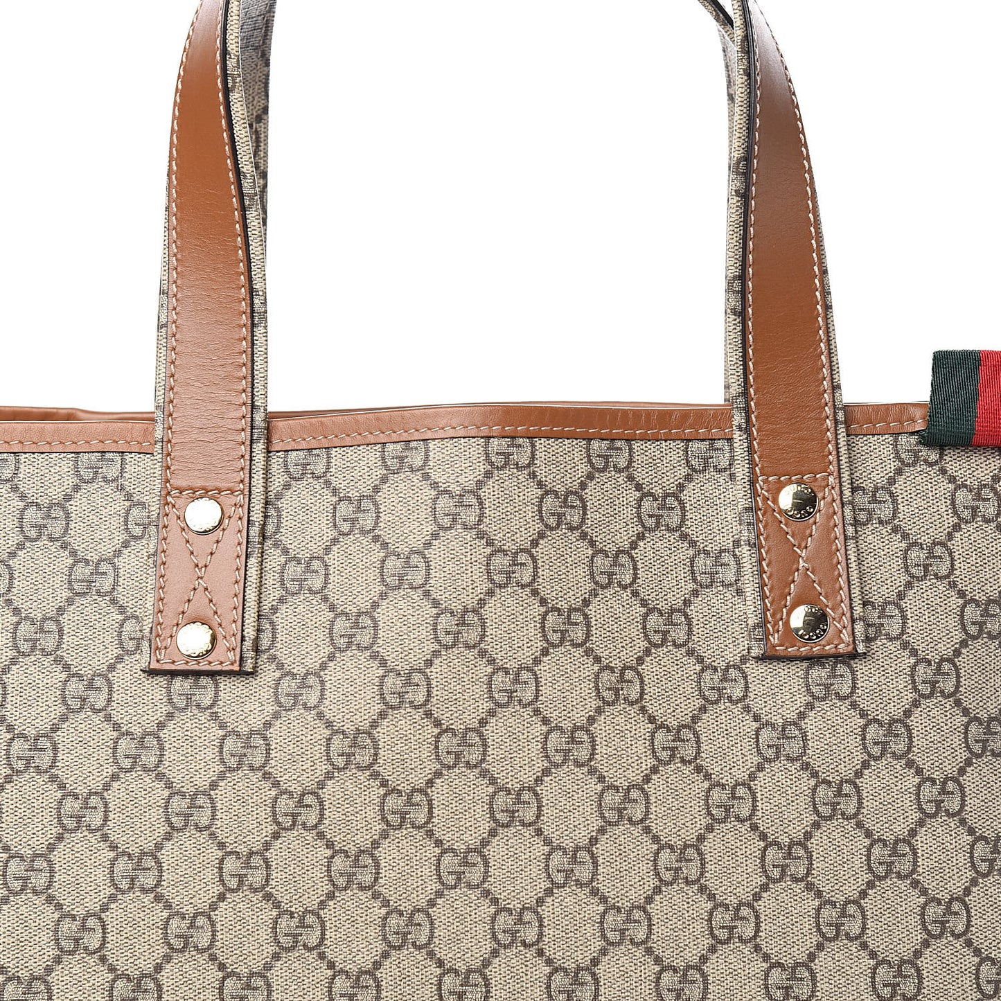 GG Plus Monogram Medium Signature Web Loop Tote Brown