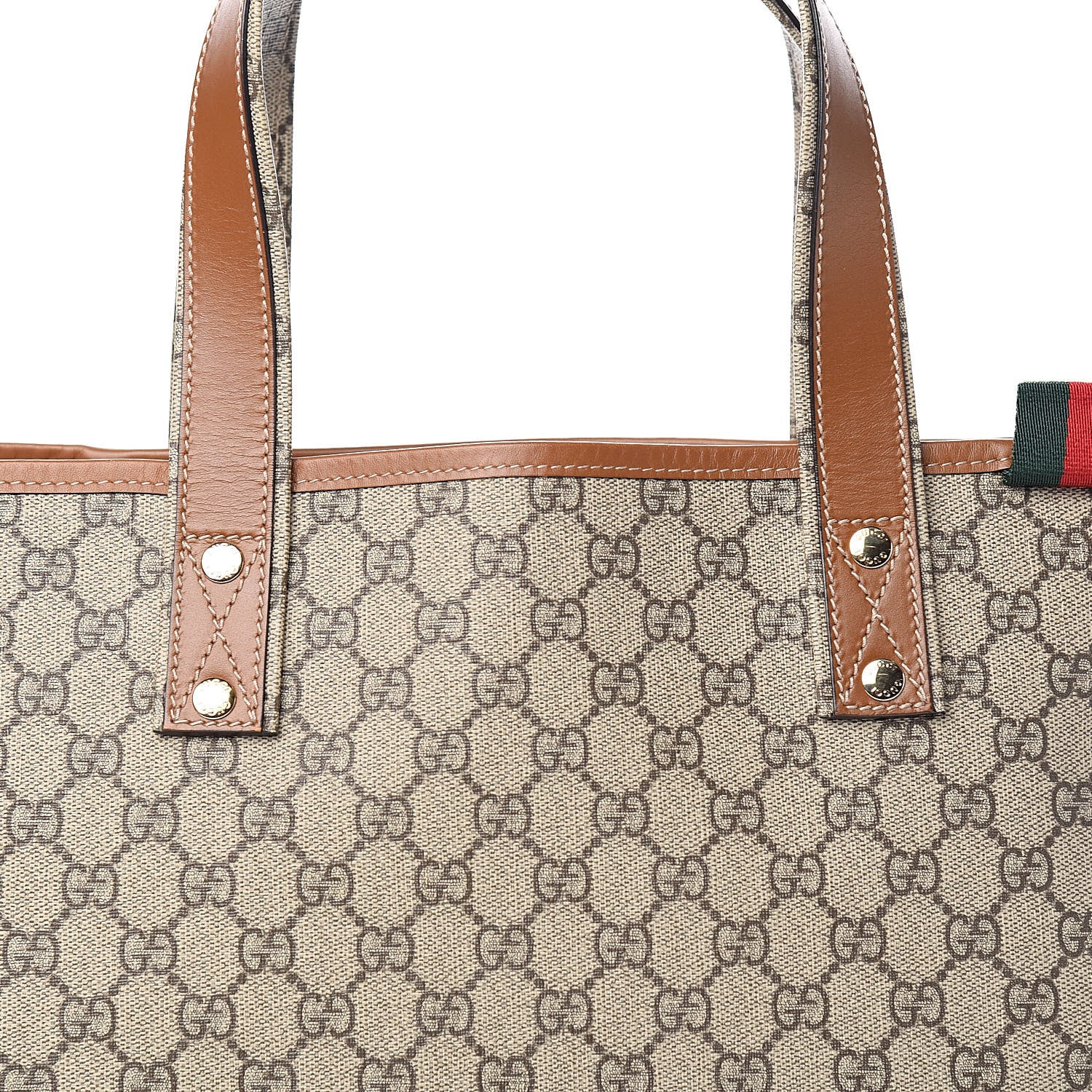 Gucci GG Plus Monogram Medium Signature Web Loop Tote Brown 10 of 10