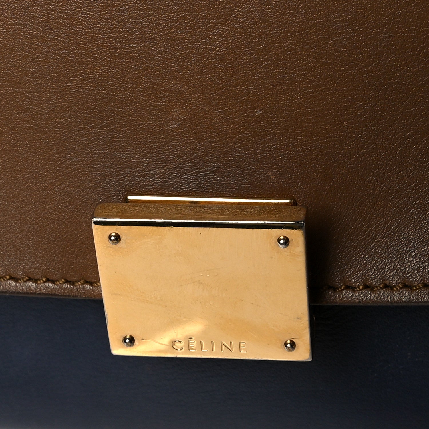 Celine Smooth Calfskin Suede Medium Tri-Color Trapeze Midnight 15 of 19