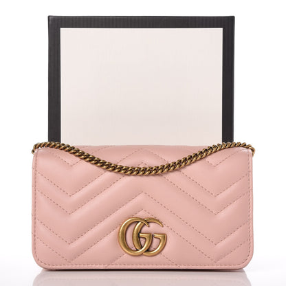 Gucci Calfskin Matelasse GG Marmont Mini Bag Perfect Pink 8 of 8