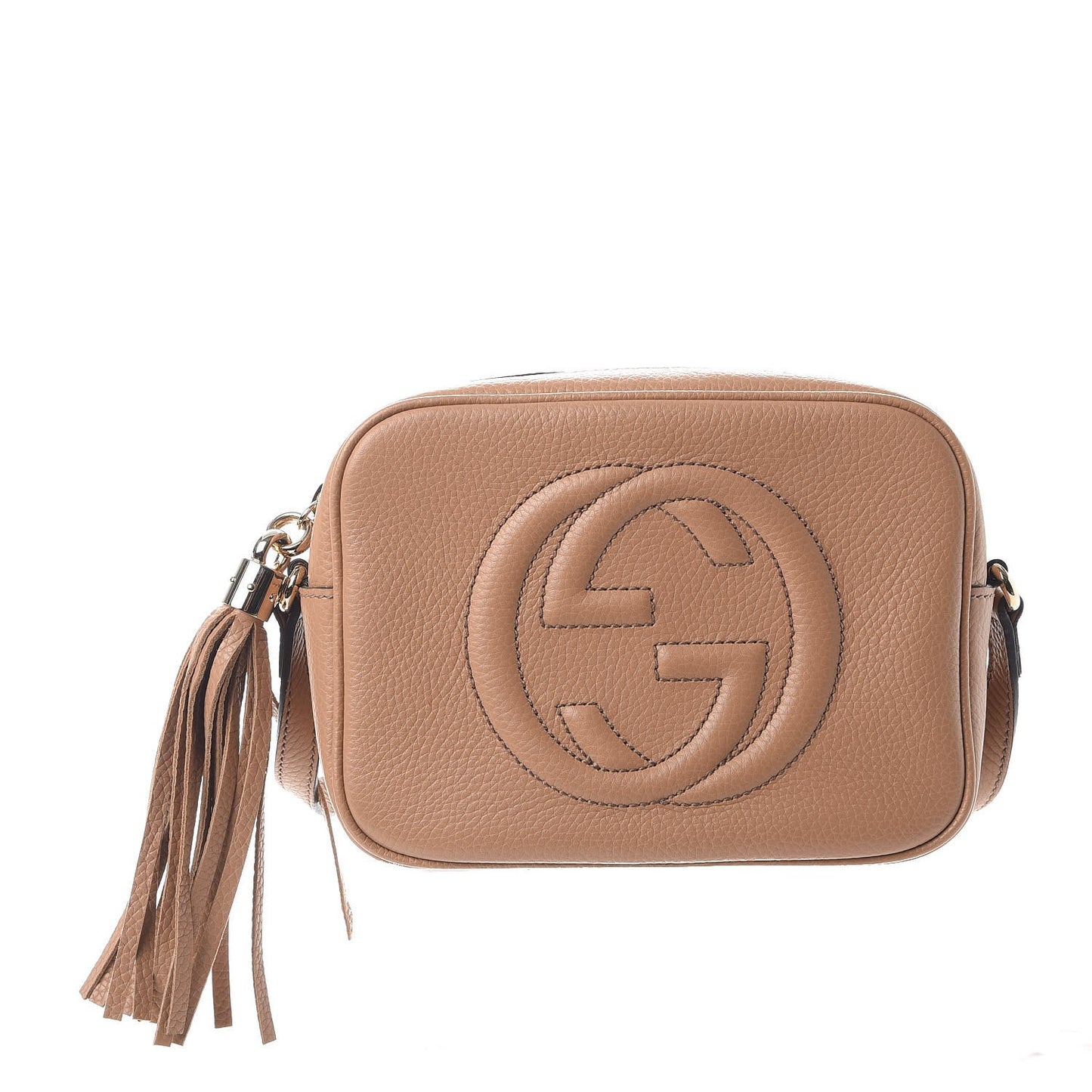 Pebbled Calfskin Small Soho Disco Bag Camelia
