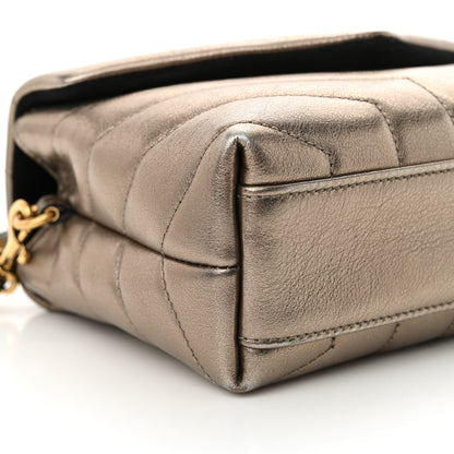 Saint Laurent Metallic Calfskin Y Quilted Monogram Toy Loulou Crossbody Bag Piombo 9 of 12