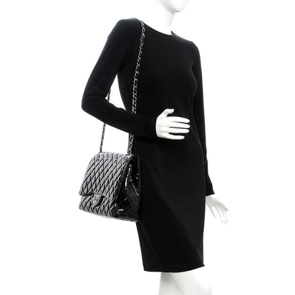 Chanel Patent Quilted Maxi Double Flap Black 2 of 9