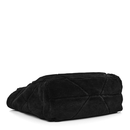 Prada Shearling Monotone Logo Tote Black White 5 of 11