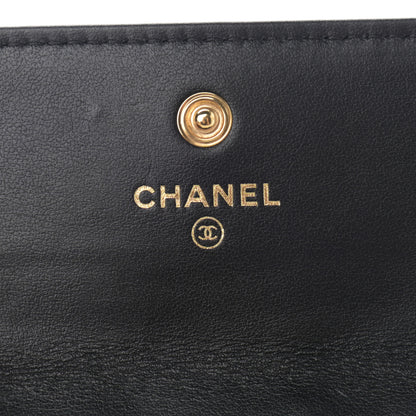 Chanel Lambskin Quilted Card Holder with Chain Black 7 of 13