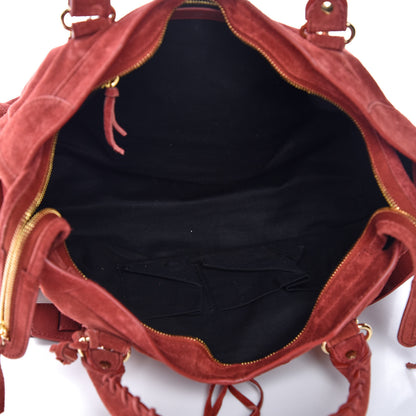 Balenciaga Baby Daim Suede Gold Metallic Edge Hardware City Bois De Rose Fonce 8 of 10