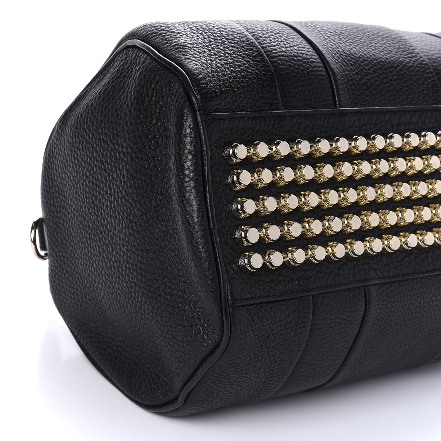 Pebbled Lambskin Rocco Black Pale Gold Hardware