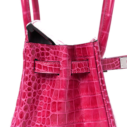 Hermes Shiny Porosus Crocodile Birkin 25 Rose Mexico 18 of 36