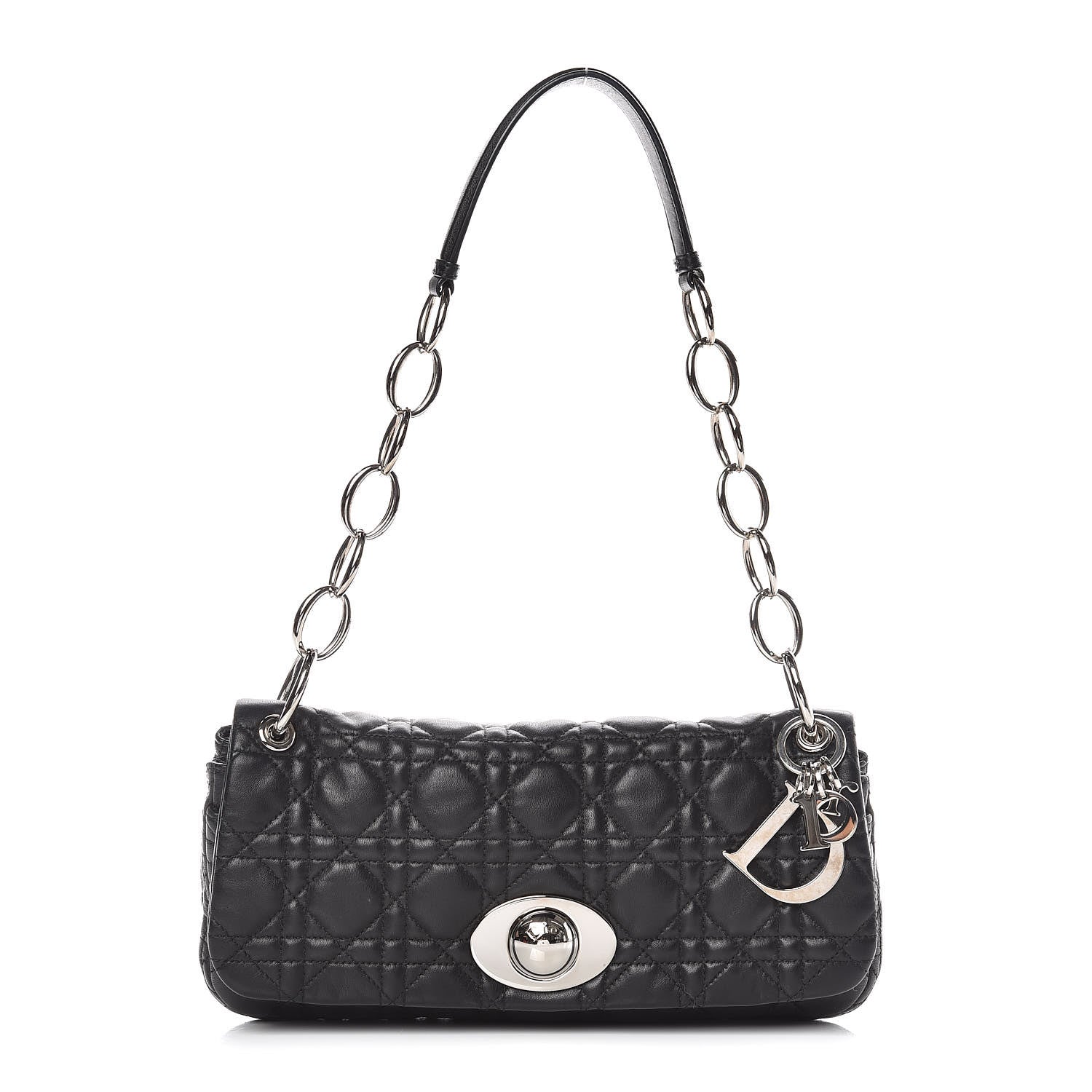 Christian Dior Lambskin Cannage Small Rendezvous Flap Black 1 of 11