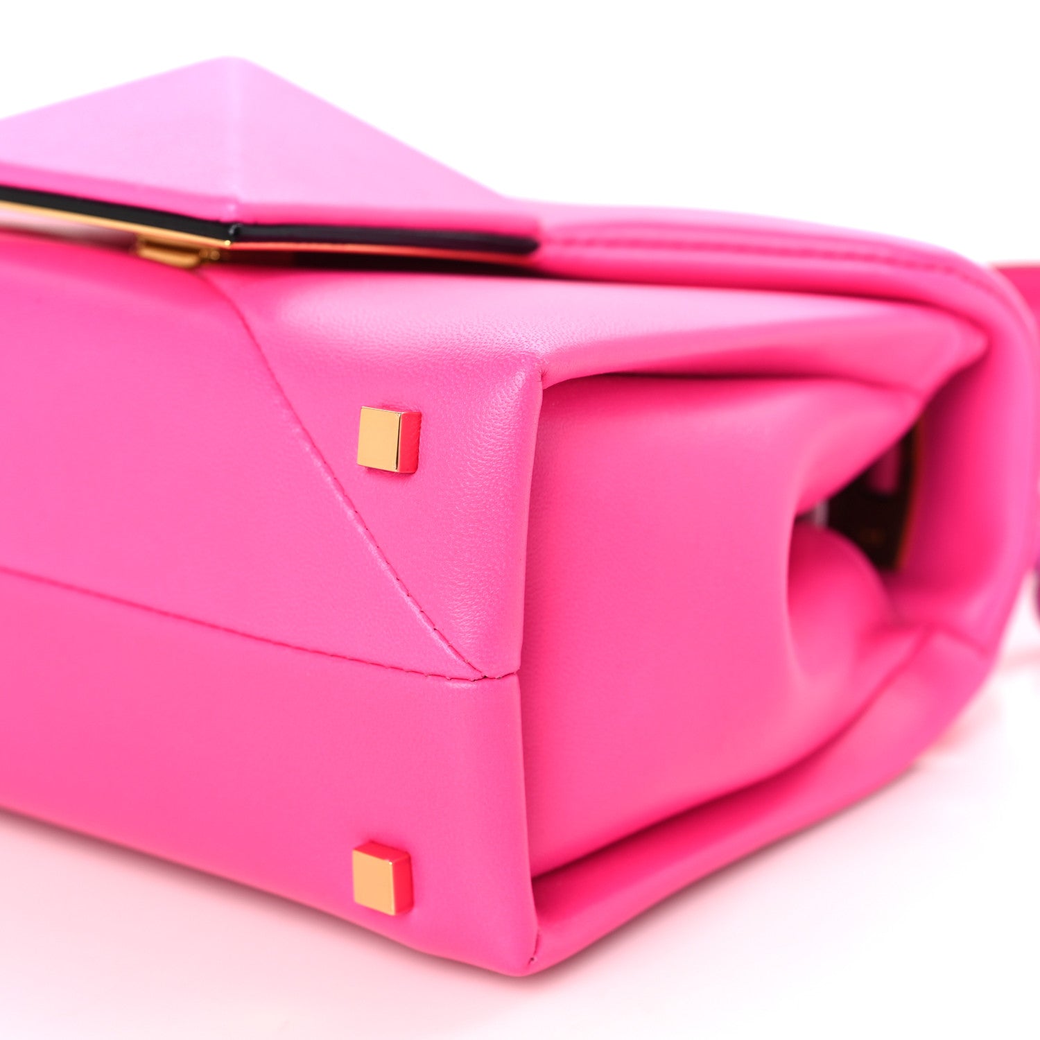 Valentino Garavani Nappa Tonal Monochrome Mini One Stud Top Handle Bag Pink PP 8 of 8
