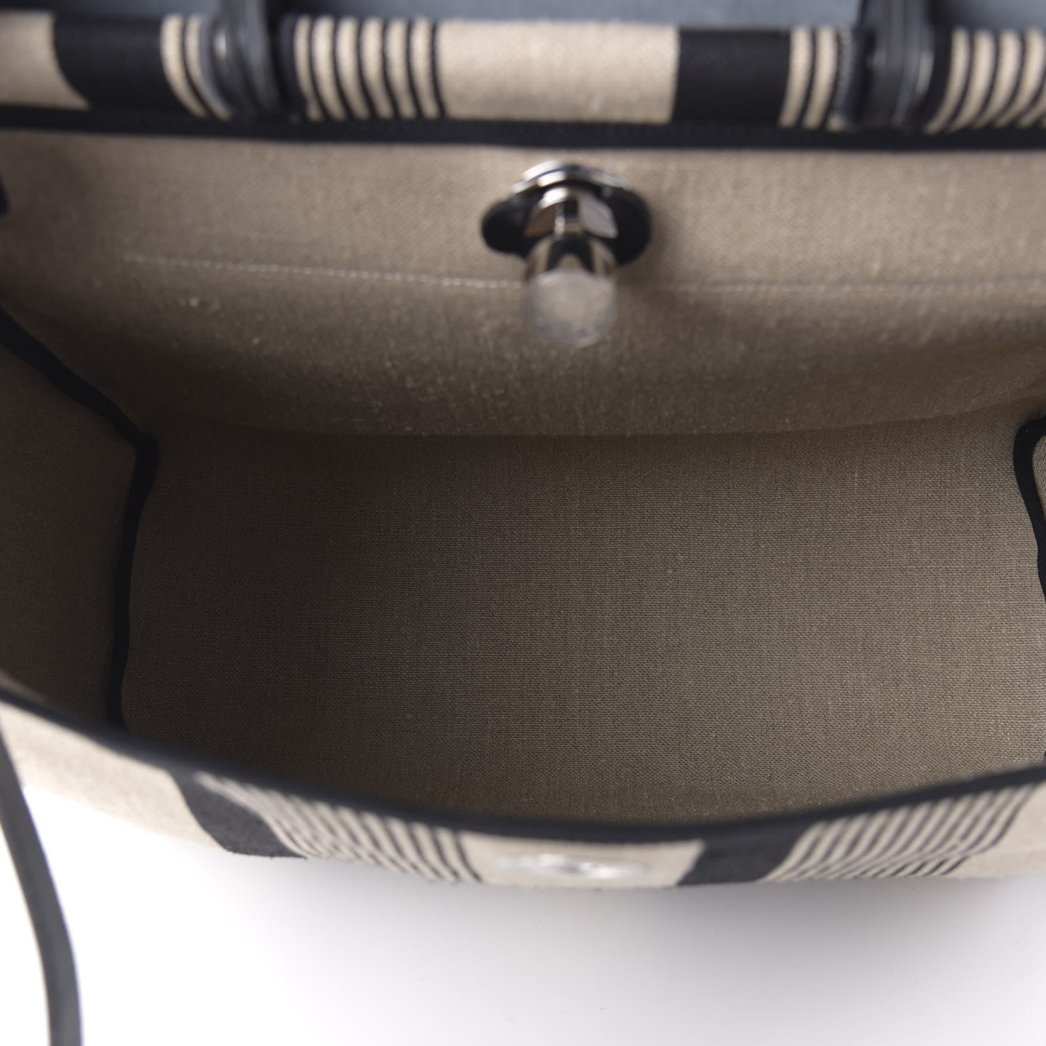Hermes Vache Hunter Toile H Vibration Herbag Zip 39 MM Ecru Black White 5 of 10